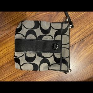 Black/Gray Coach Logo Crossbody W/O Strap
